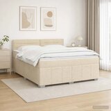  LED okvir za krevet s madracem Krem 140 x 200 cm Tkanina - Krem 140 x 200 cm Dizajn linija Cijene