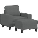  The Living Store Fotelj s stolčkom za noge temno siv 60 cm blago - Kavč S Stolčkom Za Noge, (21447993) | Shoptok.si