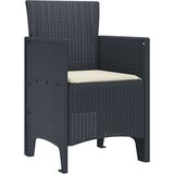  Vrtna stolica Set od 2 Antracit Krem bijela Plastični ratan | shoptok.hr