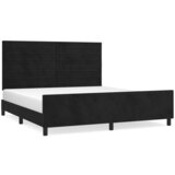 vidaXL Posteljni okvir z vzglavjem črn 180x200 cm žamet, (20904050) Cene