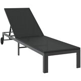  Ležaljka na suncu Crna 206 x 62,5 x 74 cm poliratan | shoptok.hr