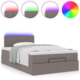  Otomanski krevet madracem i LED Taupe 120x190 cm tkanina | Eponuda.com
