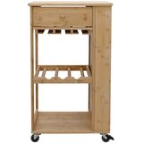  Kuhinjska Kolica s Kotačima Prirodna 47,5 x 36 x 83 cm Bambus | shoptok.hr
