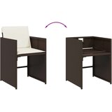 vidaXL 11-dijelni vrtni blagovaonski set s jastucima poliratan smeđi | shoptok.hr