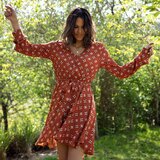 Soi Paris x Spartoo Kratke obleke PAPILLES Kostanjeva | Shoptok.si