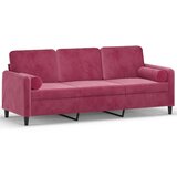  Trosjed s ukrasnim jastucima boja vina 180 cm baršunaste | shoptok.hr
