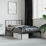  Metalni okvir za krevet s uzglavljem crni 100x200 cm | shoptok.hr