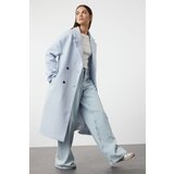 Trendyol Baby Blue Oversize Wide Cut Plush Coat | Shoptok.si