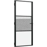 vidaXL Notranja vrata Črna 93 x 201.5 cm Kaljeno steklo in aluminij, (5000113458) | Shoptok.si