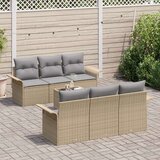  Set od 7 dijelova vrtnog kauča s jastučićima Bež Poli Ratan | shoptok.hr