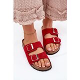 Boto Women's sandals on cork platform with buckles red Evisolla | Shoptok.si