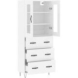  Visoka komoda bijela 69,5x34x180 cm konstruirano drvo Slike