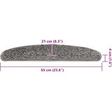  Prostirke za stepenice 20 kom 65x21x4 cm sive poluokrugle velike | Shoptok.si