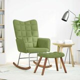  Stolica za ljuljanje s osloncem za noge svjetlozelena baršun | Eponuda.com