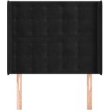  Uzglavlje s ušima crno 103x16x118/128 cm baršunasto | shoptok.hr