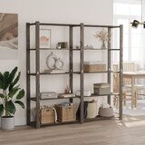 vidaXL Stalak za pohranu 5 razina sivi 170x38x170 cm masivna borovina | shoptok.hr