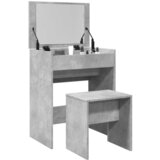  The Living Store Toaletna mizica in stolček betonsko siva 60x40x113,5 cm - Toaletna Mizica, (21482336) Cene
