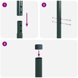  Stup za ogradu 12 kom. Zelena Čelik s praškastim premazom 210 cm | shoptok.hr