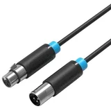 Mikrofonski kabel (3m, XLR Muški na XLR Ženski, crni)