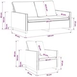  Set sofe 2 pcs Svjetlosiva Umjetni sued - Svjetlosiva 1-Sjedalo + 2-Sjedalo (120 cm) | shoptok.hr
