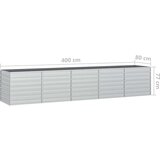 vidaXL Visoka greda 400x80x77 cm pocinkano jeklo srebrna | Shoptok.si