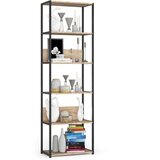 AKORD Metalna loft polica 60 cm - črna-sonoma hrast - 6 polic, (21714151) Cene