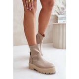 Zazoo 2947 Slip-on Women's Boots Made of Natural Leather Beige Cijene