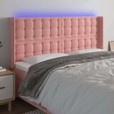  Posteljno vzglavje roza 203x16x118/128 cm žamet Cene