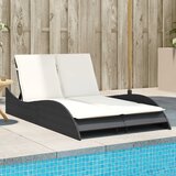 Maison Chic Ležalnik - Sončna ležalnik z blazino črn 114x205x73 cm poli ratan, (22043295) | Shoptok.si