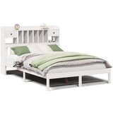 vidaXL Krevet s regalom z knjige bez madraca bijeli 140x200cm borovina | shoptok.hr