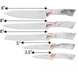 Klausberg KB-7769 set 5 kuhinjskih noževa sa stalkom – bijelo-smeđi | shoptok.hr