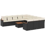 vidaXL 12-dijelni set vrtnih sofa od poliratana s jastucima crni | shoptok.hr
