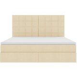  Krevet S LED lampica s uzglavljem Krema 160 x 200 cm tkanina | shoptok.hr