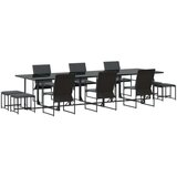  13-dijelni set za blagovanje na otvorenom s jastucima od čelika i tekstilena | shoptok.hr