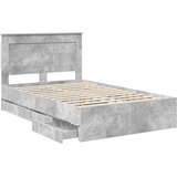 Krevetna konstrukcija s ladicama Betonski sivi 135 x 190 cm | shoptok.hr