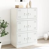 vidaXL Komoda bela 67x39x107 cm jeklo Cene