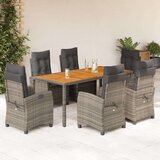 vidaXL 7-dijelni vrtni blagovaonski set sivi od poliratana | shoptok.hr