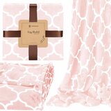 Luksuzna Deka 200 x 220 cm - Svijetlo-ružičasta s Maroko Uzorkom | shoptok.hr