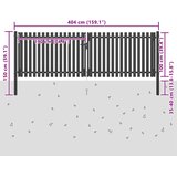  Vrtna vrata za ogradu od čelika 400x100 cm antracit boje | shoptok.hr