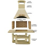  Vanjski kamin br.04 sa šamotnim ložištem, bijeli (464B) | shoptok.hr