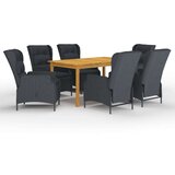  7-dijelni vrtni blagovaonski set tamnosivi | shoptok.hr