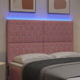  LED glava kreveta s LED trakama Ružičasta 144 cm Baršun | shoptok.hr