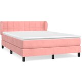 The Living Store Box spring postelja z vzmetnico roza 140x190 cm žamet - Box Spring Postelja, (21488817) | Shoptok.si