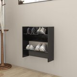 vidaXL Stenska omara za čevlje visok sijaj črna 60x18x60 cm iverna pl. Cene