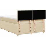  Krevet s oprugama i madracem krem 140x200 cm od tkanine | shoptok.hr