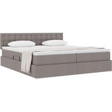 Krevet s od storage Sivo-smeđa 200 x 200 cm Lažna koža | Eponuda.com