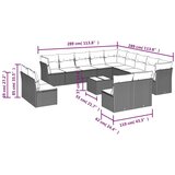  14-dijelni set vrtnih sofa poliratan s jastucima svijetlosivi | shoptok.hr