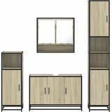  4-dijelni set kupaonskog namještaja boja hrasta sonome drveni | shoptok.hr
