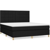  Box spring postelja z vzmetnico črna 160x200 cm blago, (20791961) | Shoptok.si