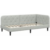  Kutni okvir kreveta Svijetlo siva 90 x 190 cm Baršun | shoptok.hr